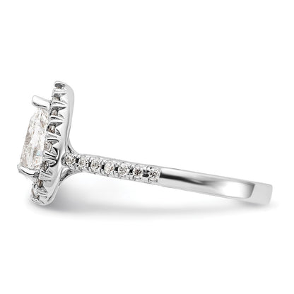 True Origin Lab Grown Diamond VS+ F+ Semi-Mount Pear Halo Engagement Ring