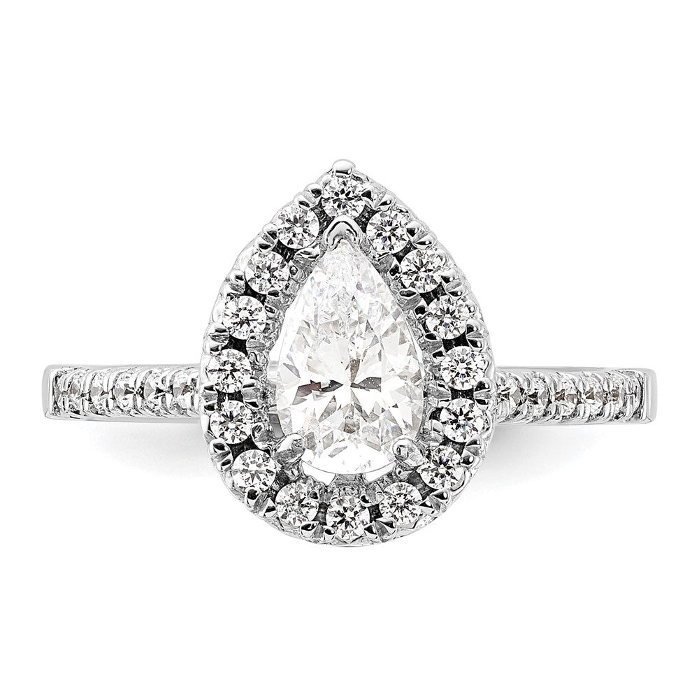 True Origin Lab Grown Diamond VS+ F+ Semi-Mount Pear Halo Engagement Ring