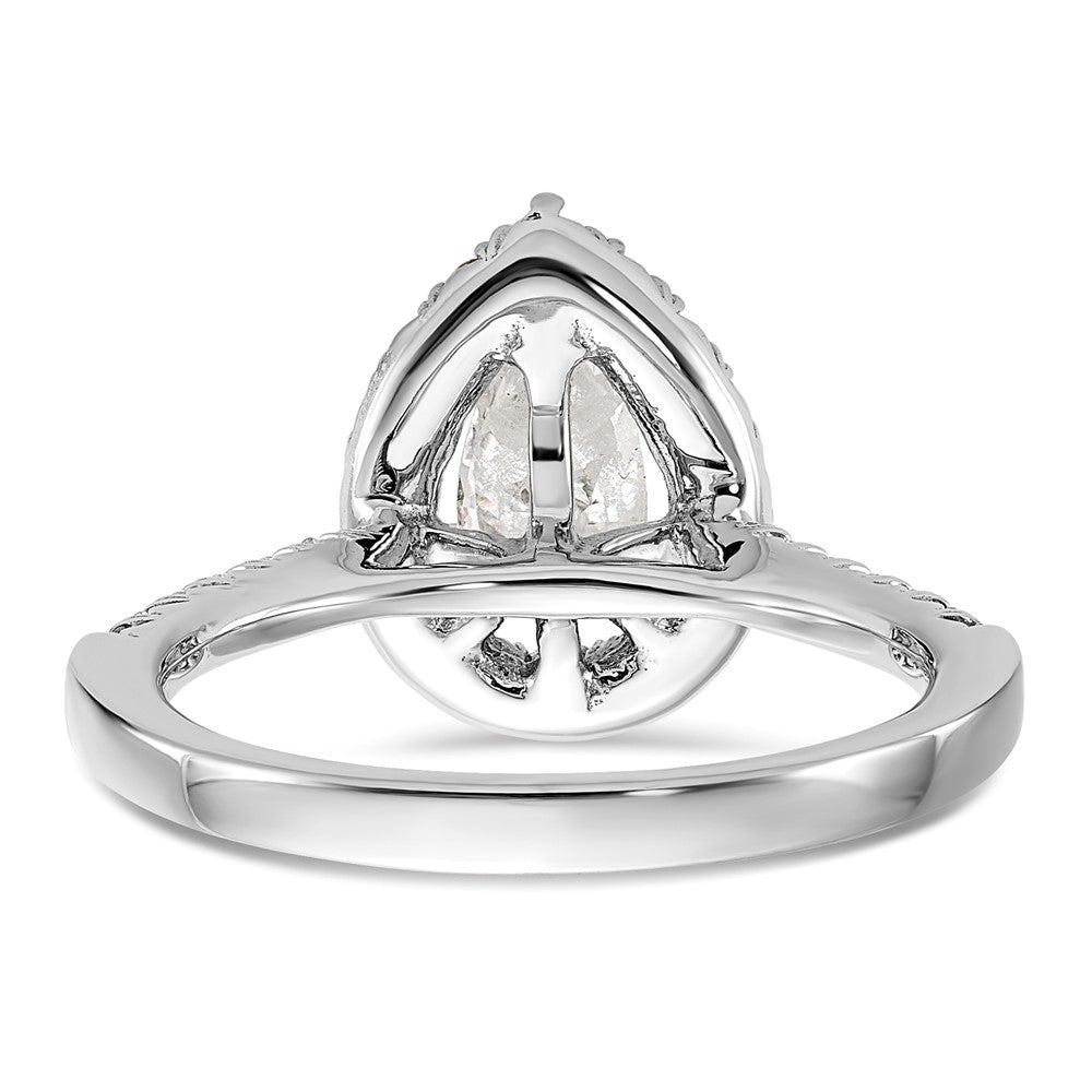 True Origin Lab Grown Diamond VS+ F+ Semi-Mount Pear Halo Engagement Ring