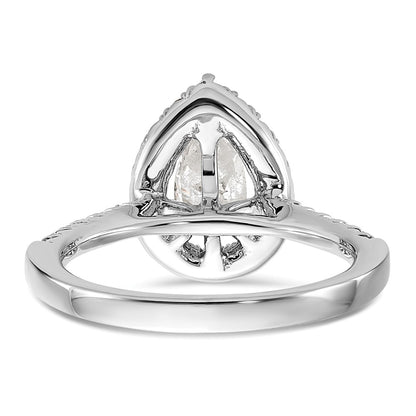 True Origin Lab Grown Diamond VS+ F+ Semi-Mount Pear Halo Engagement Ring