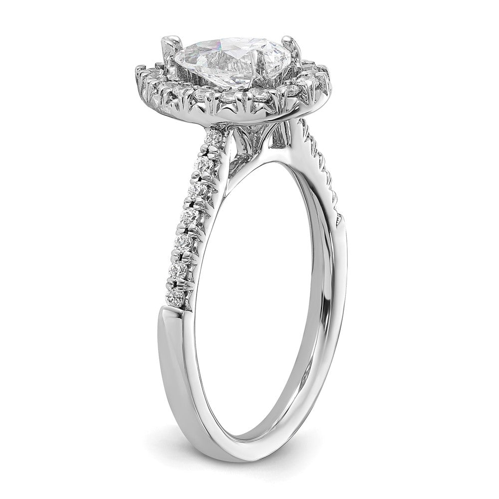 True Origin Lab Grown Diamond VS+ F+ Semi-Mount Pear Halo Engagement Ring