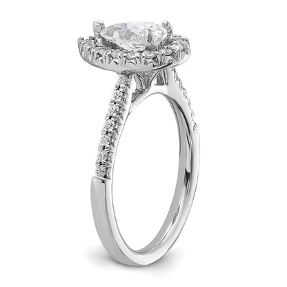 True Origin Lab Grown Diamond VS+ F+ Semi-Mount Pear Halo Engagement Ring