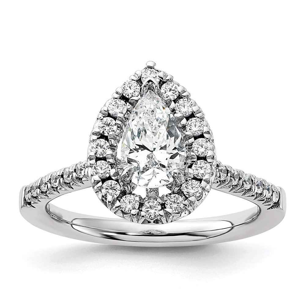 True Origin Lab Grown Diamond VS+ F+ Semi-Mount Pear Halo Engagement Ring