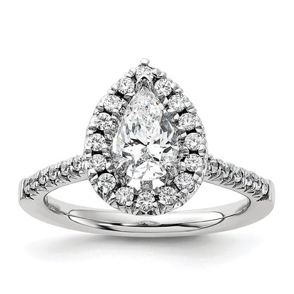 True Origin Lab Grown Diamond VS+ F+ Semi-Mount Pear Halo Engagement Ring