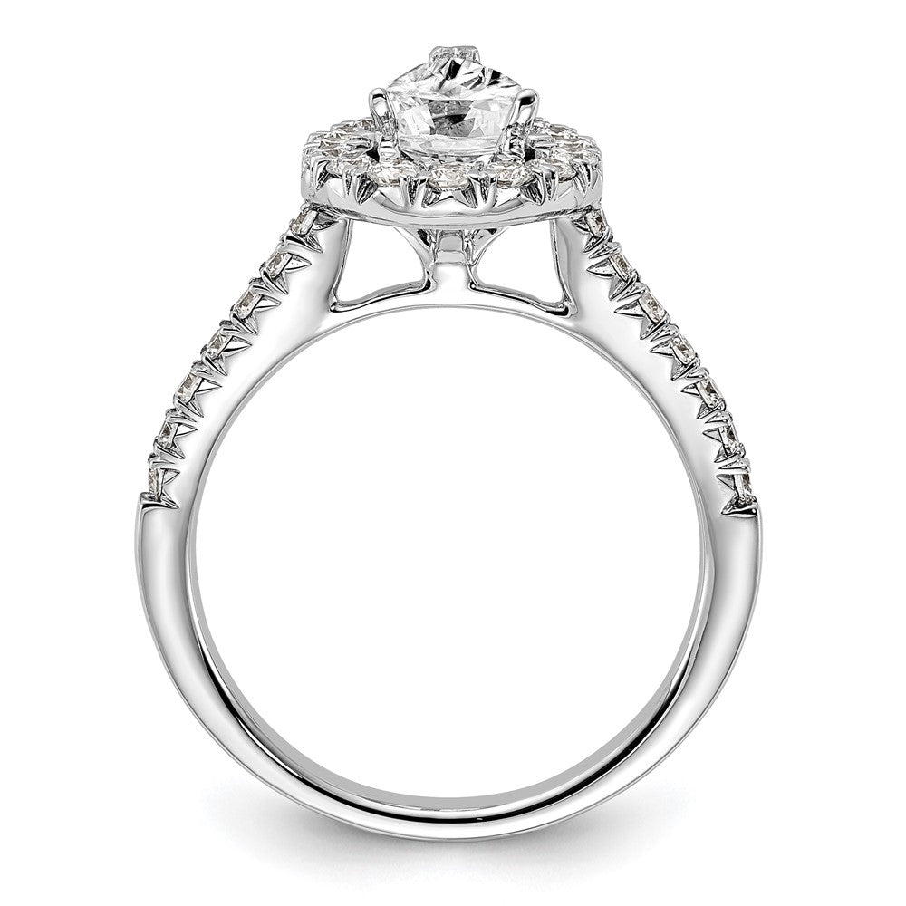 True Origin Lab Grown Diamond VS+ F+ Semi-Mount Pear Halo Engagement Ring