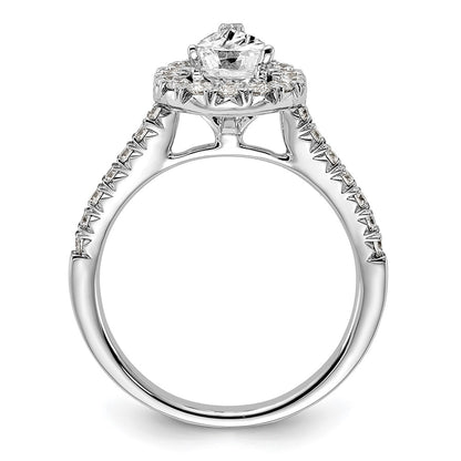 True Origin Lab Grown Diamond VS+ F+ Semi-Mount Pear Halo Engagement Ring