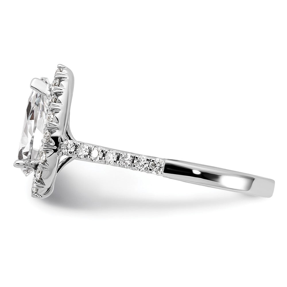 True Origin Lab Grown Diamond VS+ F+ Semi-Mount Pear Halo Engagement Ring