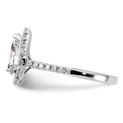 True Origin Lab Grown Diamond VS+ F+ Semi-Mount Pear Halo Engagement Ring