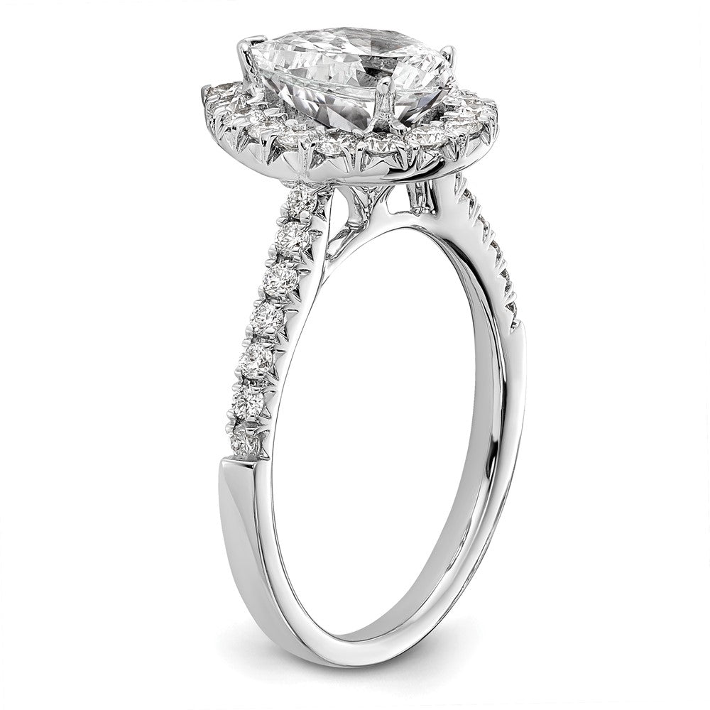 True Origin Lab Grown Diamond VS+ F+ Semi-Mount Pear Halo Engagement Ring
