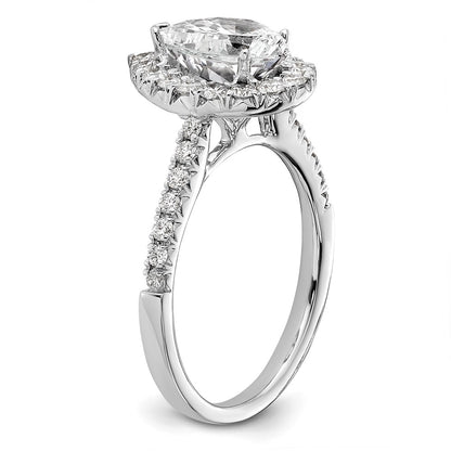 True Origin Lab Grown Diamond VS+ F+ Semi-Mount Pear Halo Engagement Ring
