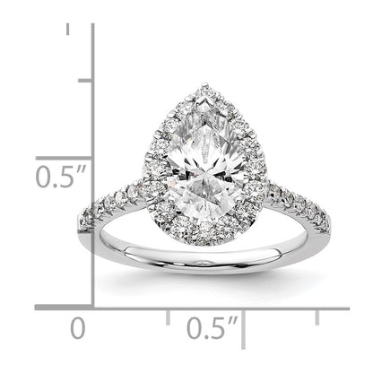 True Origin Lab Grown Diamond VS+ F+ Semi-Mount Pear Halo Engagement Ring