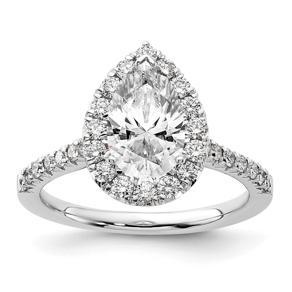 True Origin Lab Grown Diamond VS+ F+ Semi-Mount Pear Halo Engagement Ring