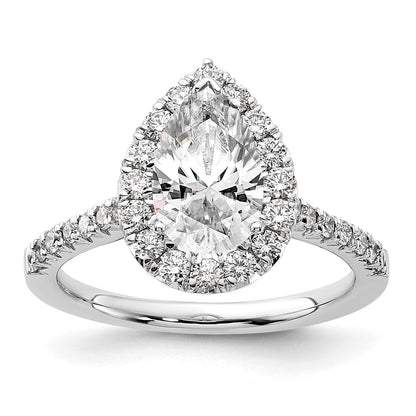 True Origin Lab Grown Diamond VS+ F+ Semi-Mount Pear Halo Engagement Ring