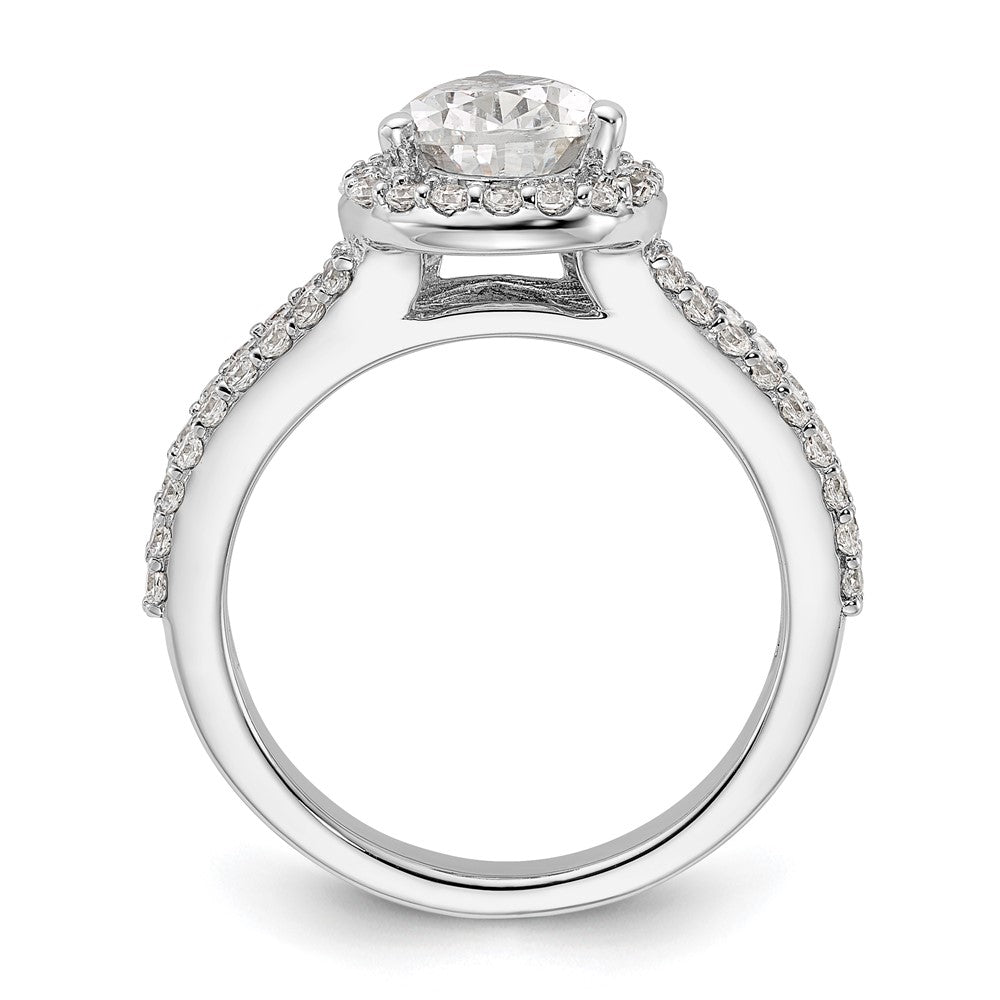 True Origin Lab Grown Diamond VS+ F+ Semi-Mount Pear Halo Engagement Ring