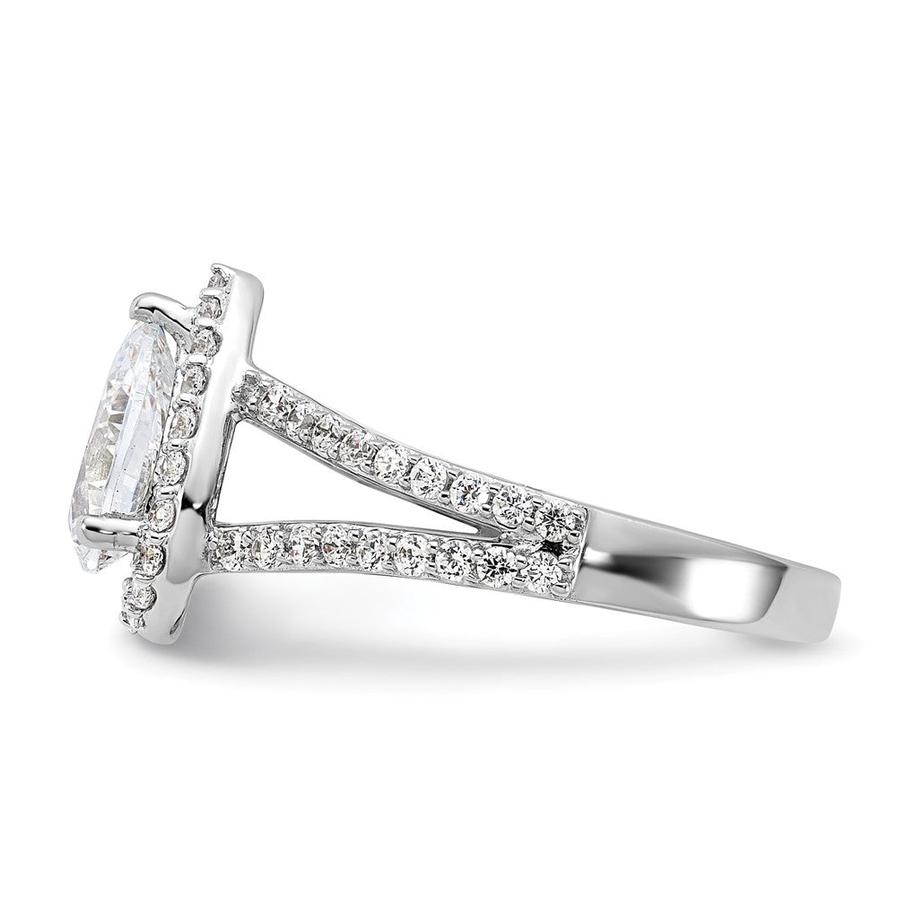 True Origin Lab Grown Diamond VS+ F+ Semi-Mount Pear Halo Engagement Ring