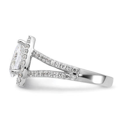 True Origin Lab Grown Diamond VS+ F+ Semi-Mount Pear Halo Engagement Ring