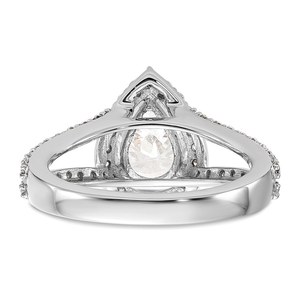 True Origin Lab Grown Diamond VS+ F+ Semi-Mount Pear Halo Engagement Ring