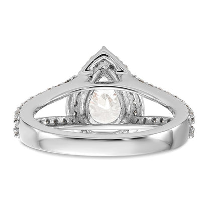 True Origin Lab Grown Diamond VS+ F+ Semi-Mount Pear Halo Engagement Ring