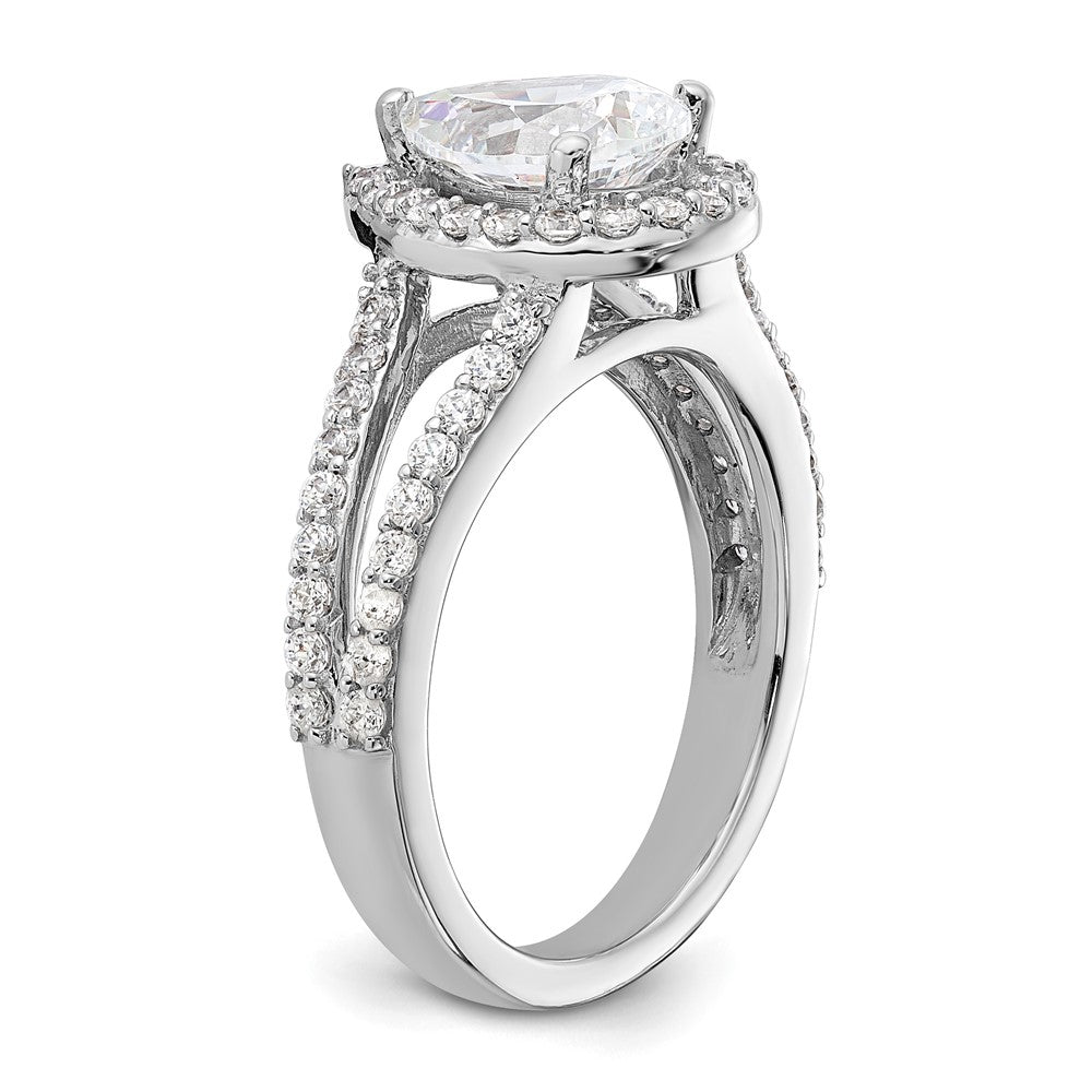 True Origin Lab Grown Diamond VS+ F+ Semi-Mount Pear Halo Engagement Ring