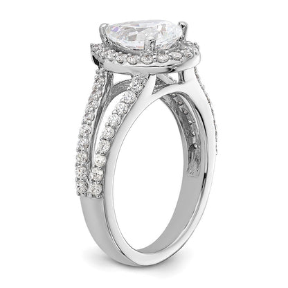 True Origin Lab Grown Diamond VS+ F+ Semi-Mount Pear Halo Engagement Ring