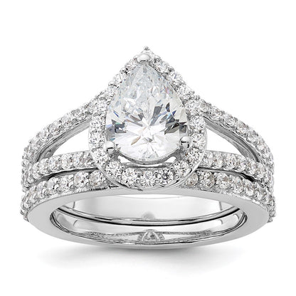True Origin Lab Grown Diamond VS+ F+ Semi-Mount Pear Halo Engagement Ring