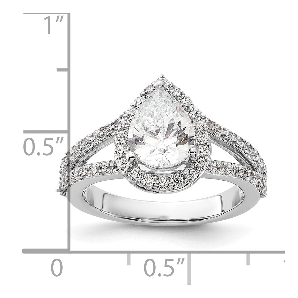 True Origin Lab Grown Diamond VS+ F+ Semi-Mount Pear Halo Engagement Ring
