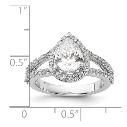 True Origin Lab Grown Diamond VS+ F+ Semi-Mount Pear Halo Engagement Ring