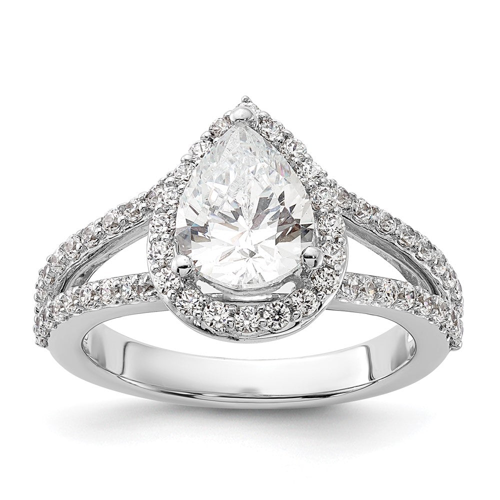 True Origin Lab Grown Diamond VS+ F+ Semi-Mount Pear Halo Engagement Ring