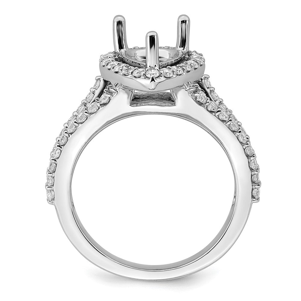 True Origin Lab Grown Diamond VS+ F+ Semi-Mount Pear Halo Engagement Ring