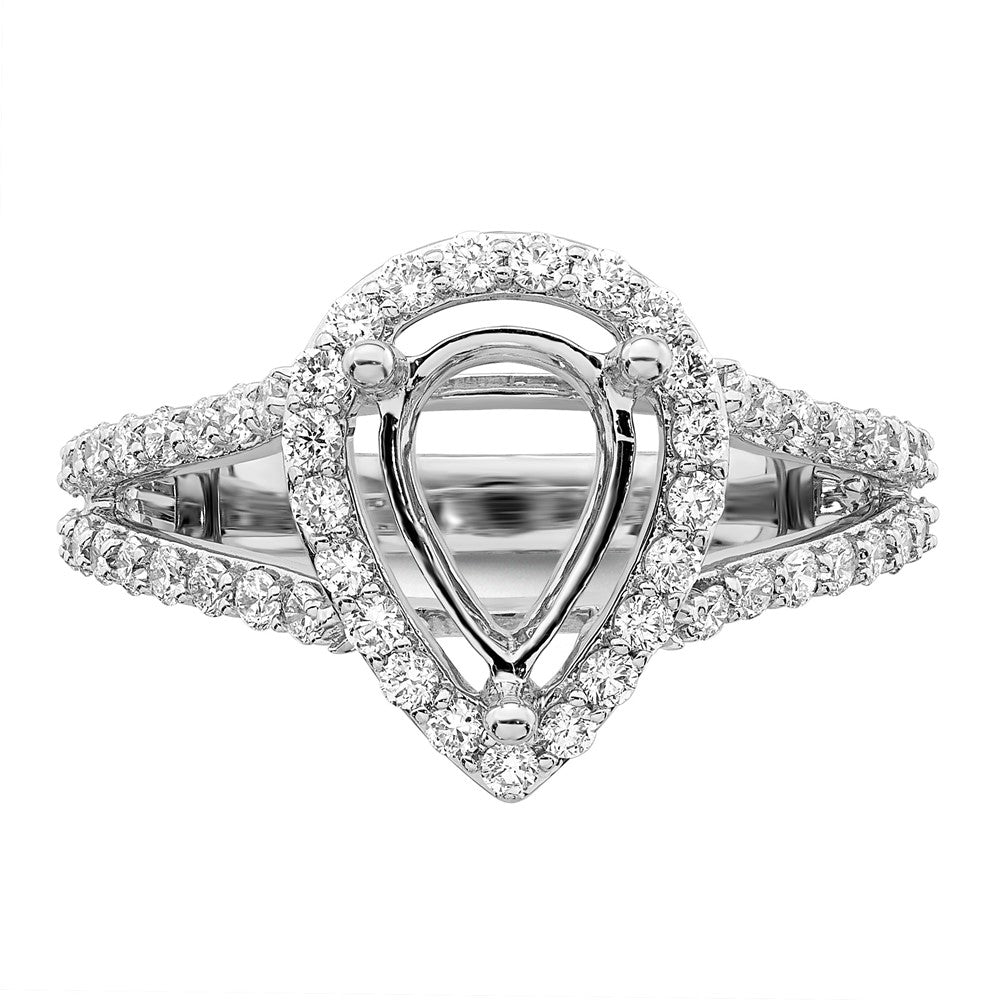 True Origin Lab Grown Diamond VS+ F+ Semi-Mount Pear Halo Engagement Ring