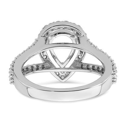 True Origin Lab Grown Diamond VS+ F+ Semi-Mount Pear Halo Engagement Ring