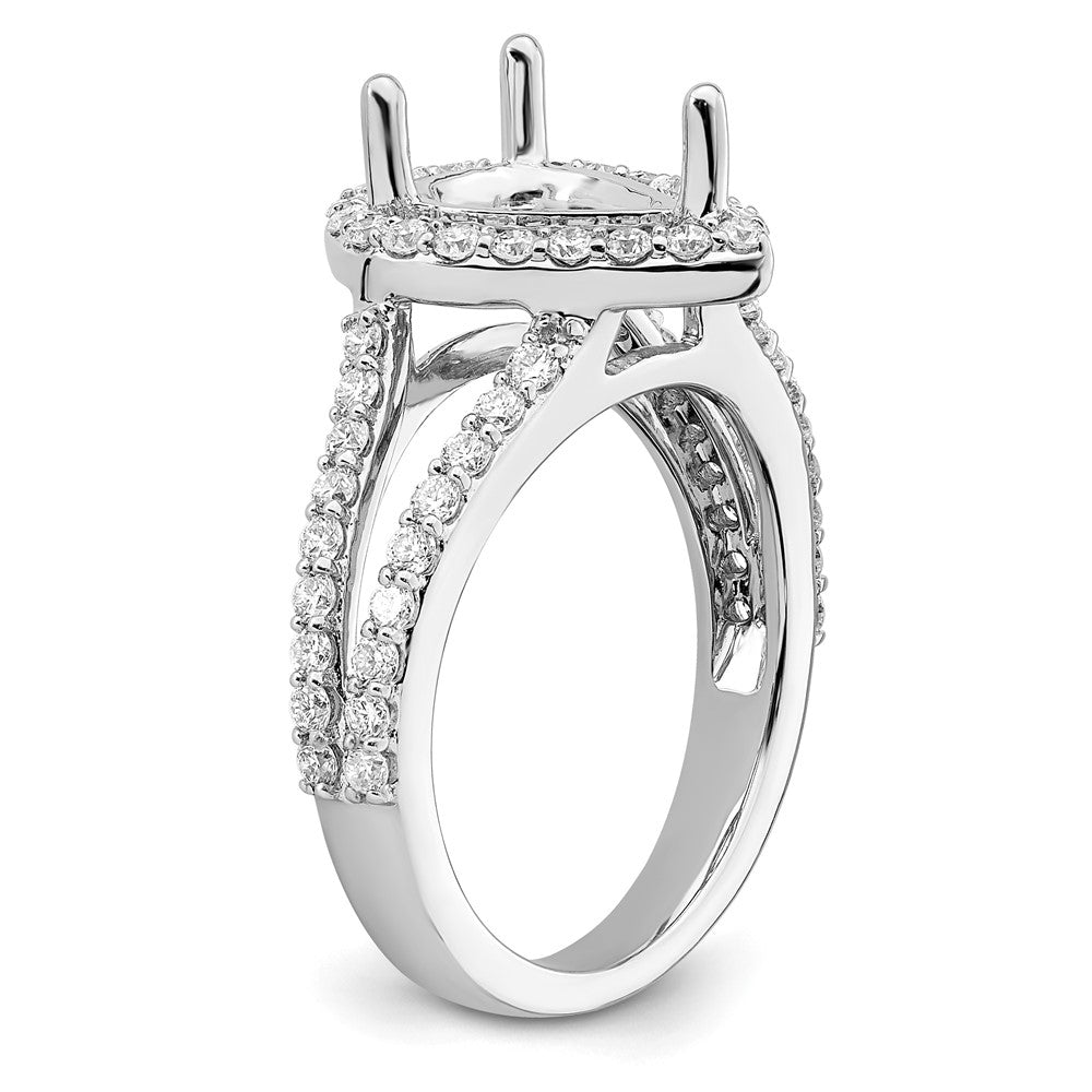 True Origin Lab Grown Diamond VS+ F+ Semi-Mount Pear Halo Engagement Ring