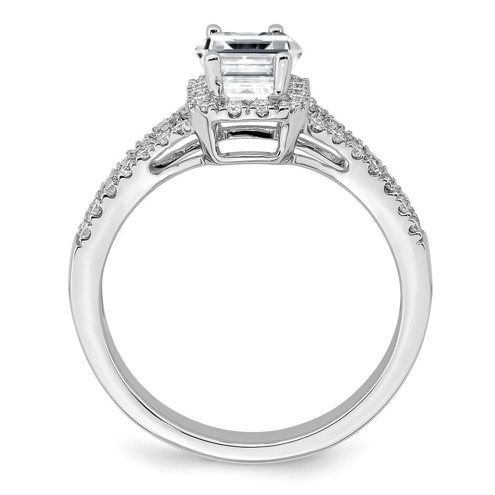 True Origin Lab Grown Diamond VS+ F+ Semi-Mount Emerald Halo Engagement Ring
