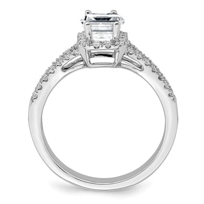 True Origin Lab Grown Diamond VS+ F+ Semi-Mount Emerald Halo Engagement Ring