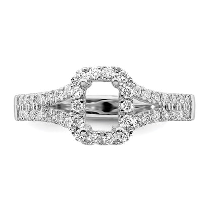 True Origin Lab Grown Diamond VS+ F+ Semi-Mount Emerald Halo Engagement Ring