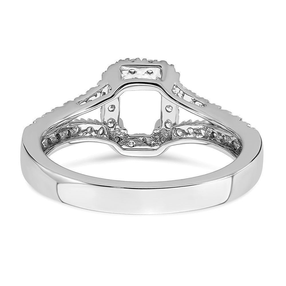 True Origin Lab Grown Diamond VS+ F+ Semi-Mount Emerald Halo Engagement Ring