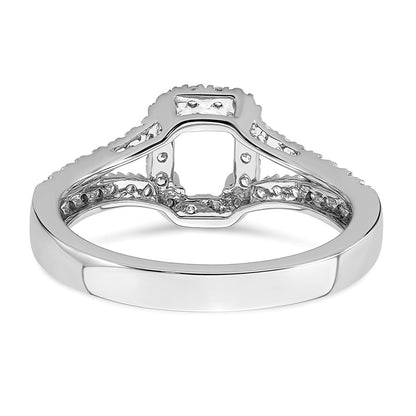 True Origin Lab Grown Diamond VS+ F+ Semi-Mount Emerald Halo Engagement Ring