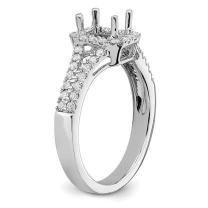 True Origin Lab Grown Diamond VS+ F+ Semi-Mount Emerald Halo Engagement Ring