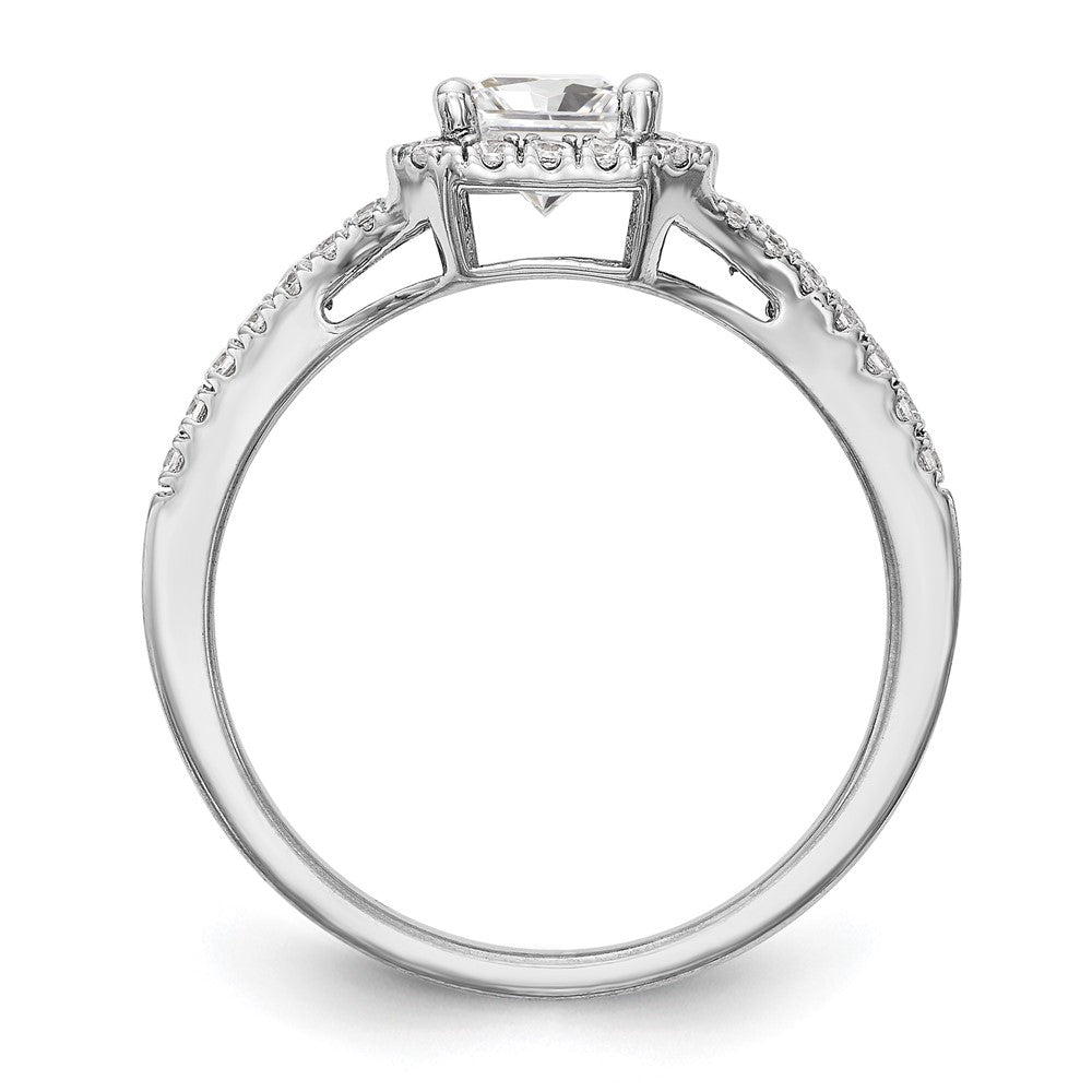 True Origin Lab Grown Diamond VS+ F+ Semi-Mount Emerald Halo Engagement Ring