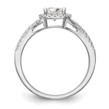 True Origin Lab Grown Diamond VS+ F+ Semi-Mount Emerald Halo Engagement Ring