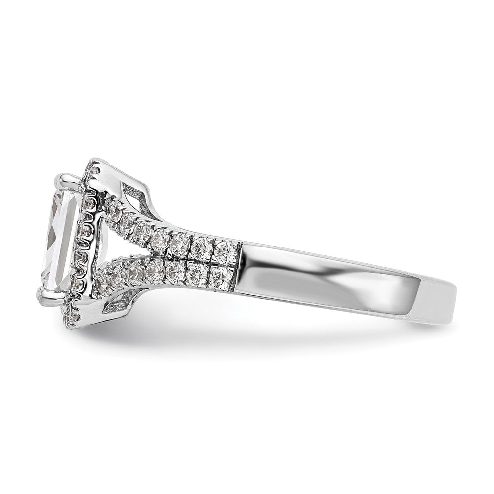True Origin Lab Grown Diamond VS+ F+ Semi-Mount Emerald Halo Engagement Ring