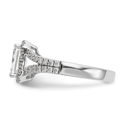 True Origin Lab Grown Diamond VS+ F+ Semi-Mount Emerald Halo Engagement Ring