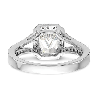 True Origin Lab Grown Diamond VS+ F+ Semi-Mount Emerald Halo Engagement Ring