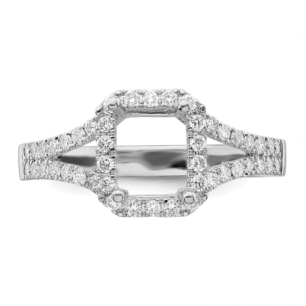 True Origin Lab Grown Diamond VS+ F+ Semi-Mount Emerald Halo Engagement Ring
