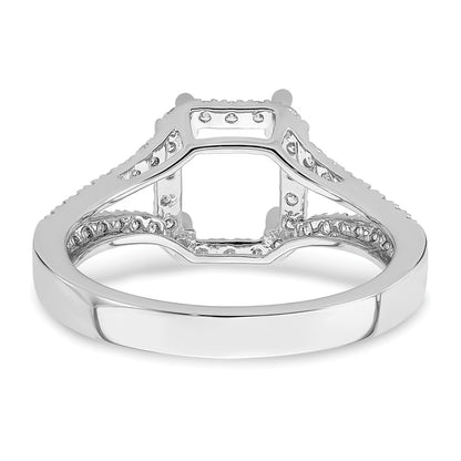 True Origin Lab Grown Diamond VS+ F+ Semi-Mount Emerald Halo Engagement Ring