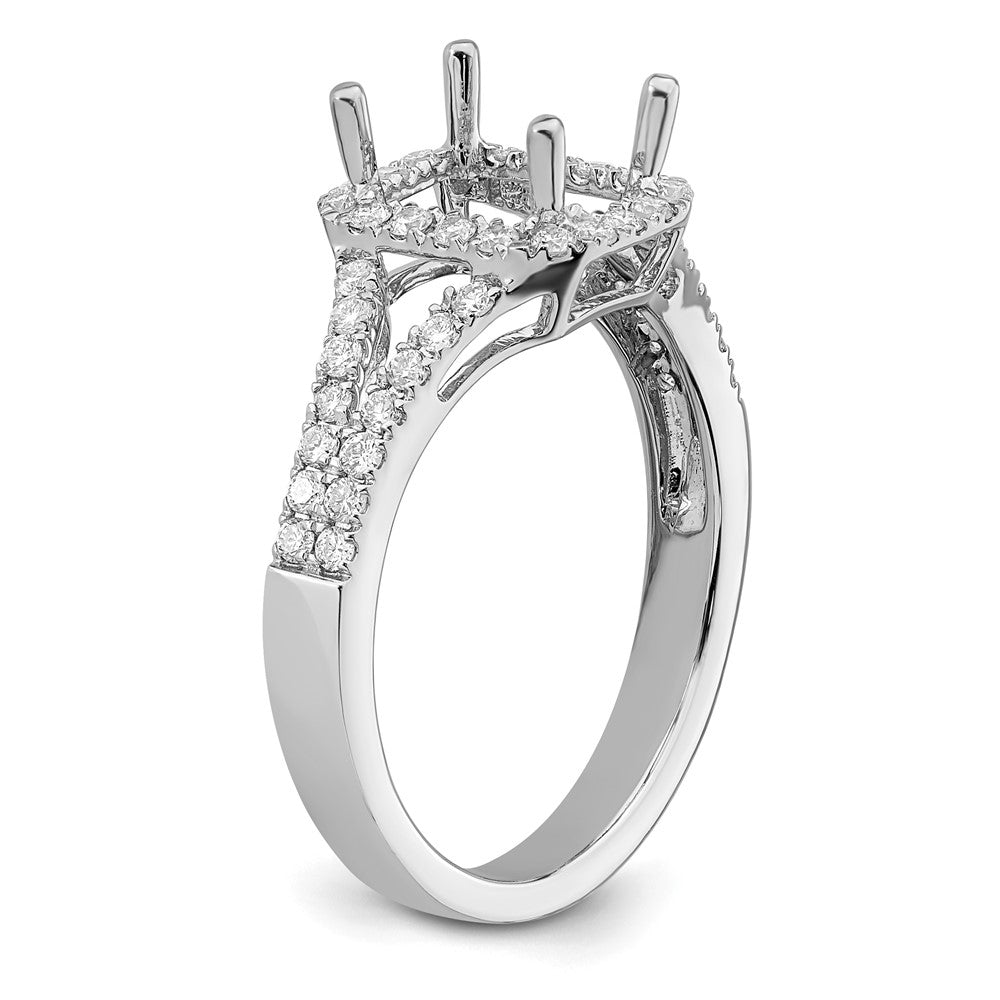 True Origin Lab Grown Diamond VS+ F+ Semi-Mount Emerald Halo Engagement Ring