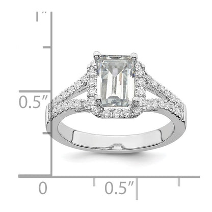 True Origin Lab Grown Diamond VS+ F+ Semi-Mount Emerald Halo Engagement Ring