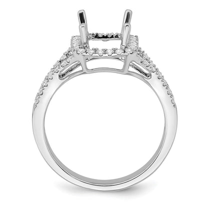 True Origin Lab Grown Diamond VS+ F+ Semi-Mount Emerald Halo Engagement Ring