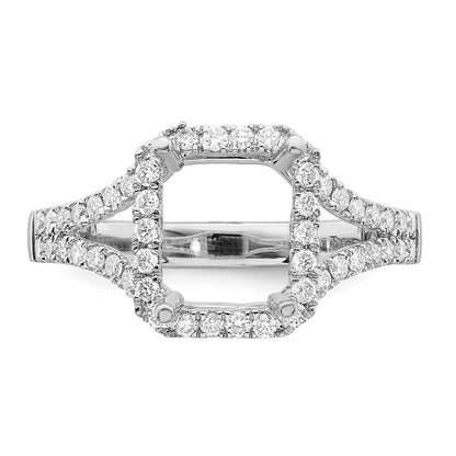 True Origin Lab Grown Diamond VS+ F+ Semi-Mount Emerald Halo Engagement Ring