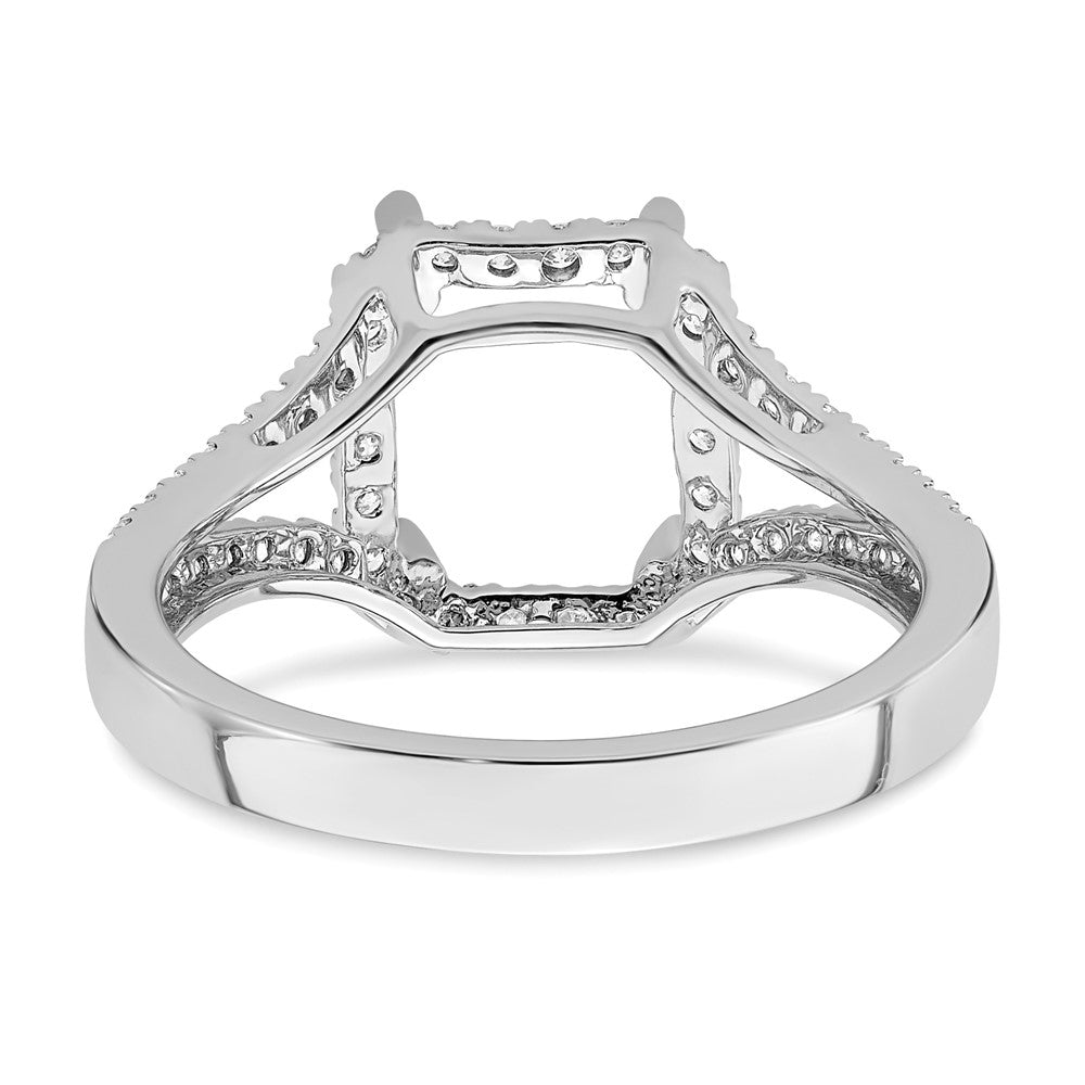 True Origin Lab Grown Diamond VS+ F+ Semi-Mount Emerald Halo Engagement Ring